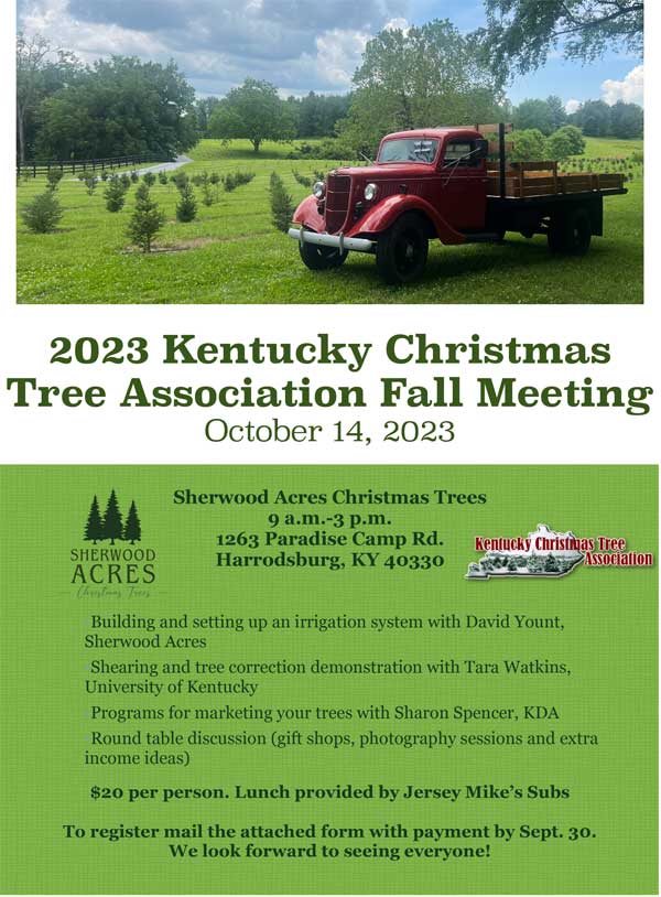 2023 Kentucky Christmas Tree Association Fall Meeting Flyer